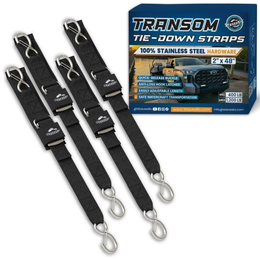 WavesRx 48" TRANSOM STRAPS SS - Angler's Pro Tackle & Outdoors