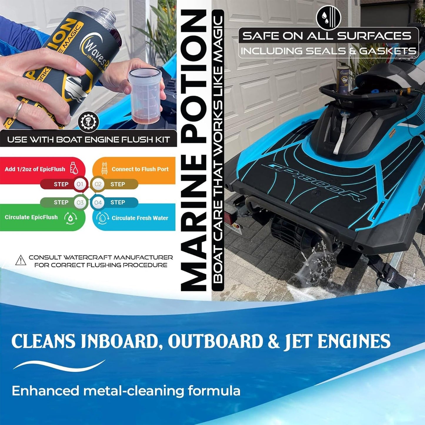 WavesRx EPICFLUSH ENGINE CLEANER - Angler's Pro Tackle & Outdoors