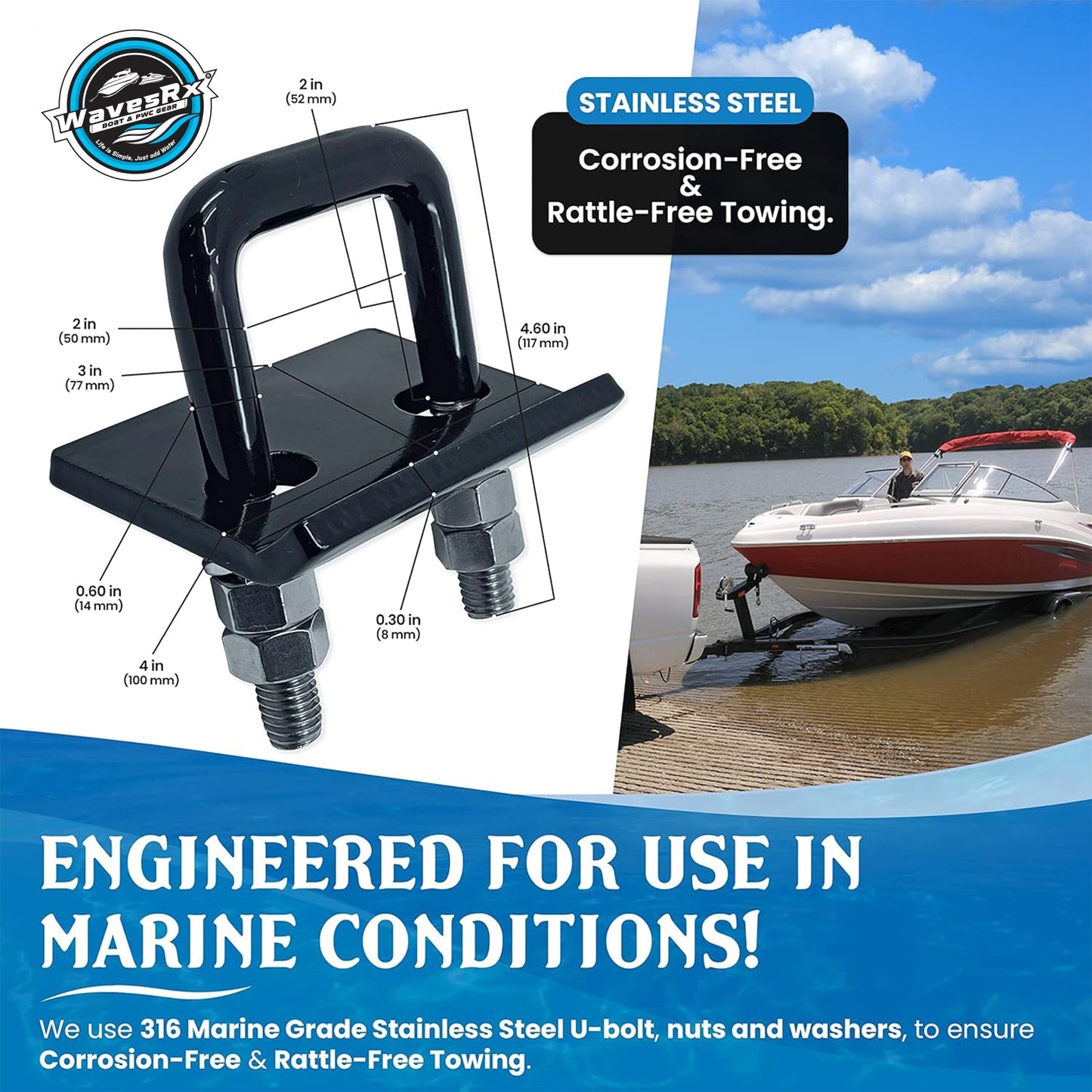 WavesRx HITCH TIGHTENER CLAMP - Angler's Pro Tackle & Outdoors