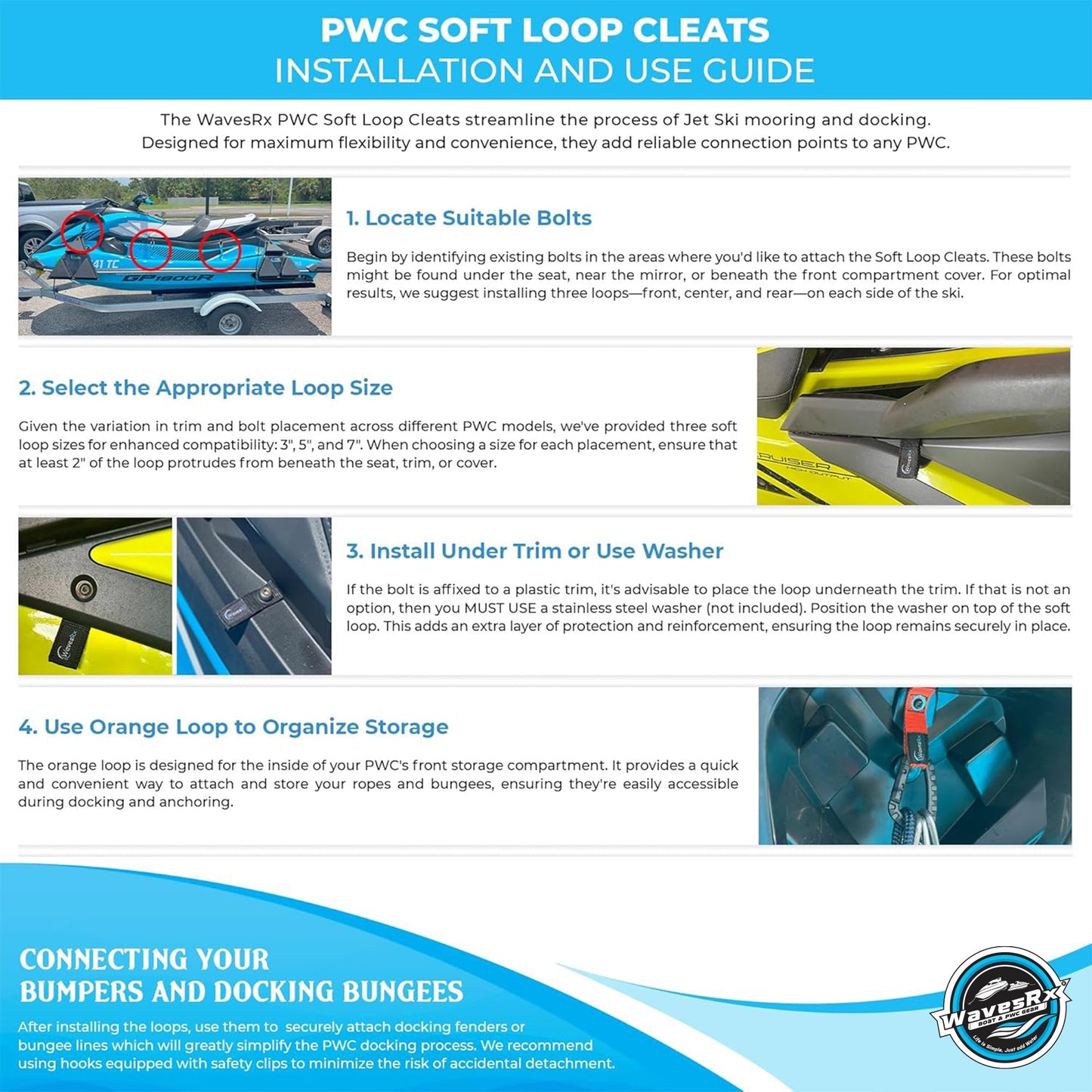 WavesRx SOFT LOOPS JET SKI CLEATS - Angler's Pro Tackle & Outdoors