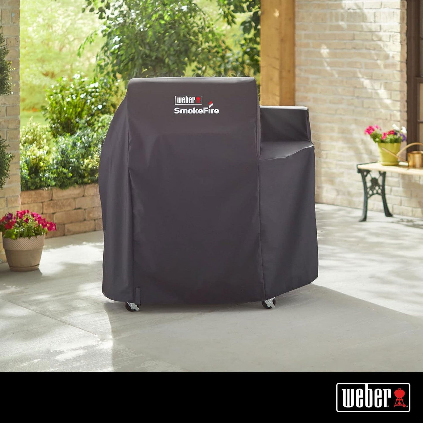 Weber SmokeFire EX4 Wood Pellet BBQ Grill Heavy Duty Polyester Cover, Black - Angler's Pro Tackle & Outdoors