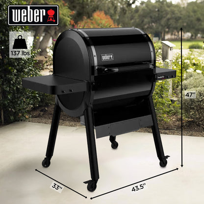 Weber SmokeFire Sear ELX4 Outdoor 24" Wood Fire Pellet Smart Smoker Grill, Black - Angler's Pro Tackle & Outdoors