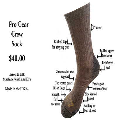 The Buffalo Wool Co. Pro Gear Crew Socks
