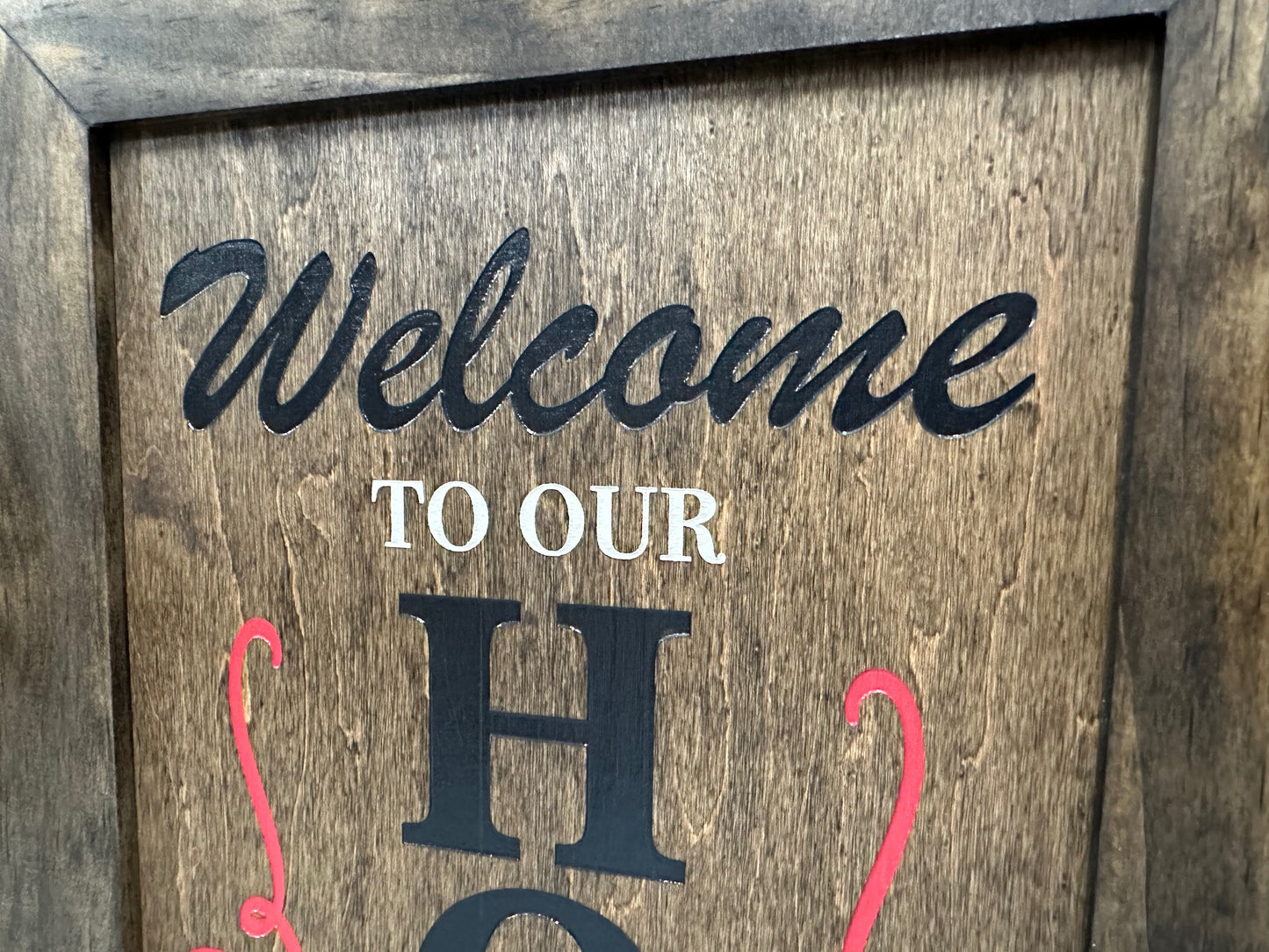 Bellewood Designs - Wooden Secure Gun Safe Welcome to our Home Wall Decor (Jacobean)