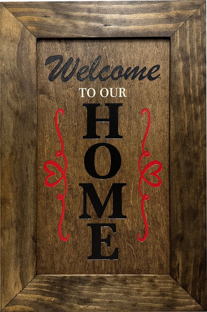 Bellewood Designs - Wooden Secure Gun Safe Welcome to our Home Wall Decor (Jacobean)