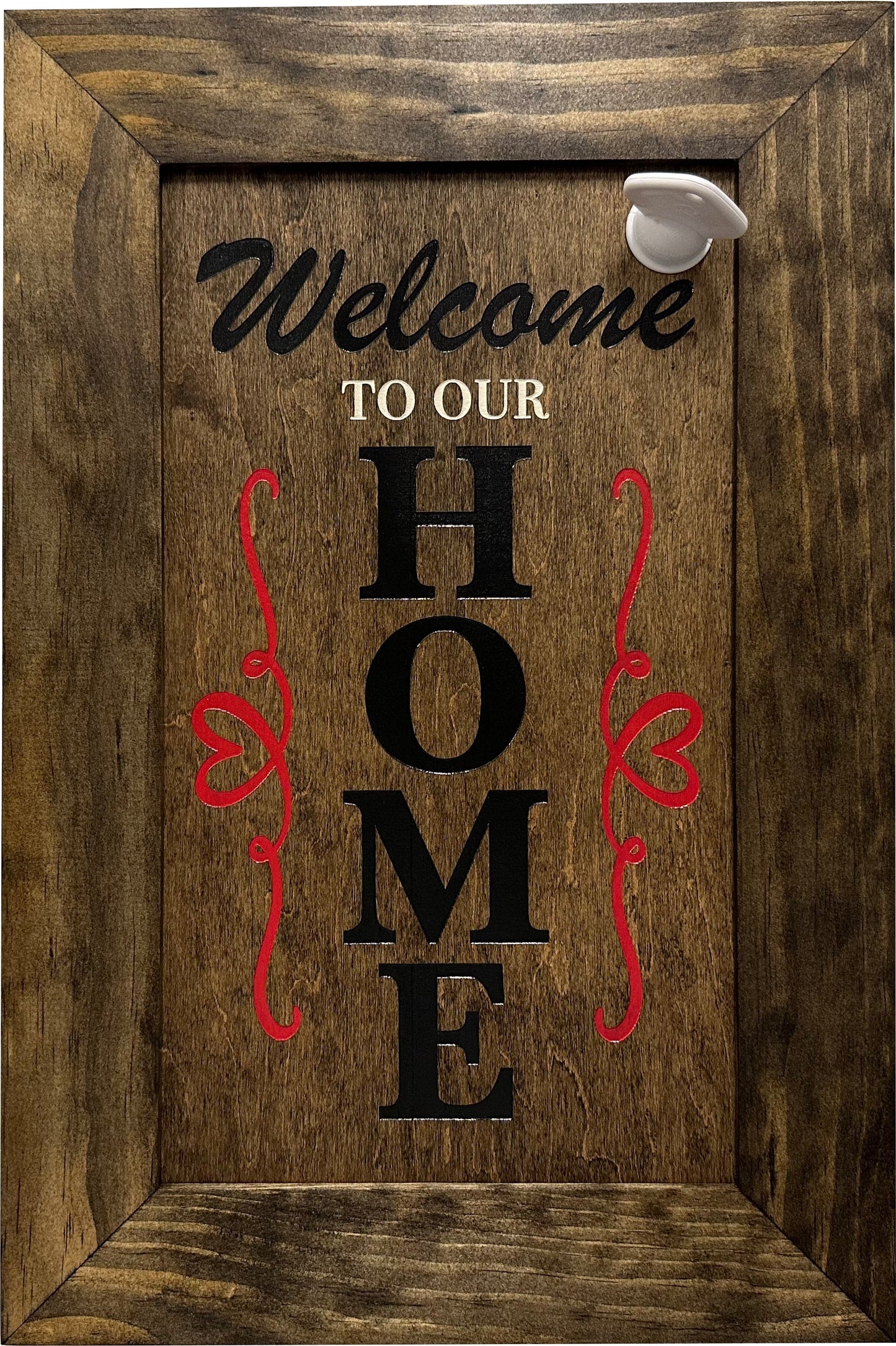 Bellewood Designs - Wooden Secure Gun Safe Welcome to our Home Wall Decor (Jacobean)