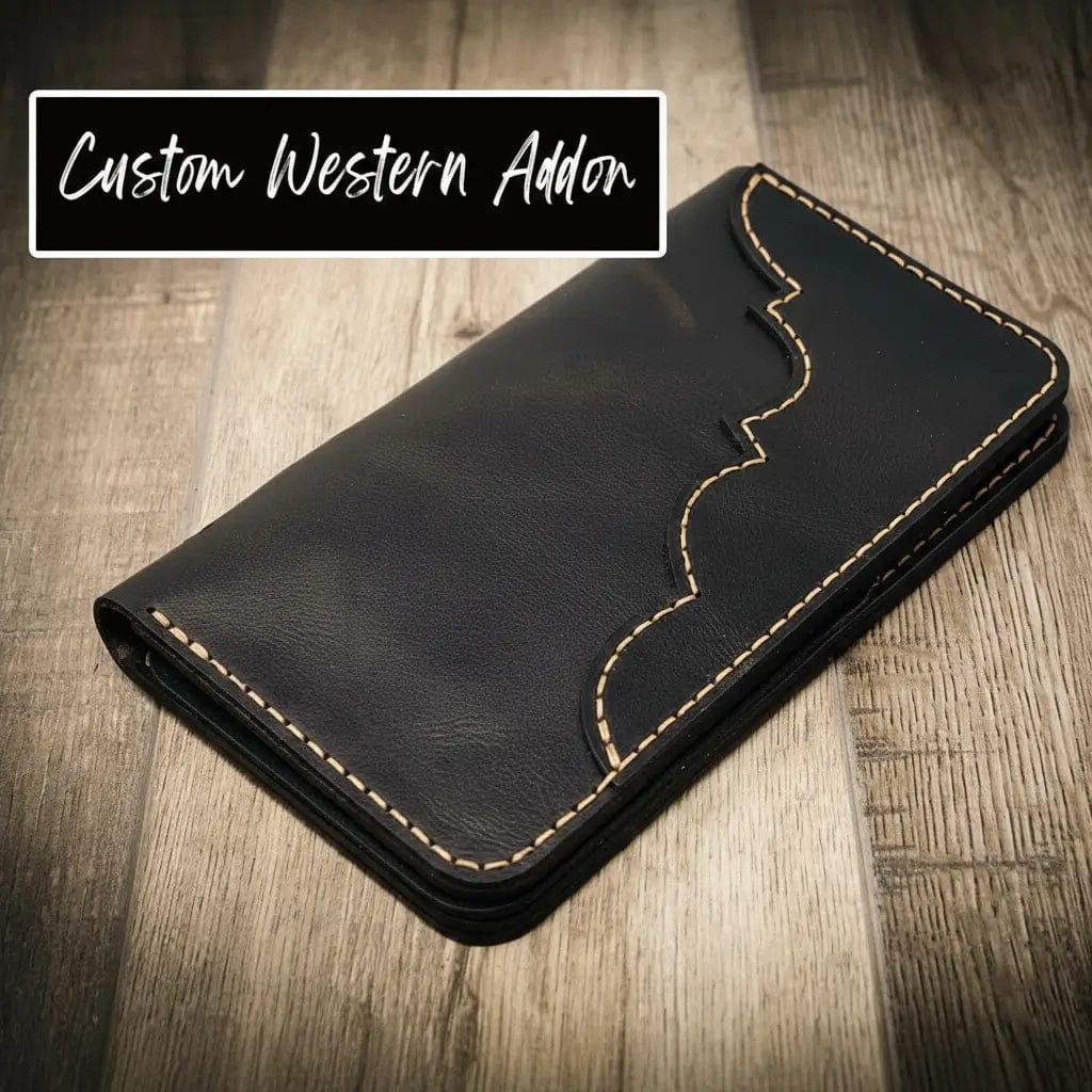 Bull Sheath Leather Badge Long Wallet