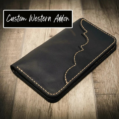 Bull Sheath Leather Badge Long Wallet
