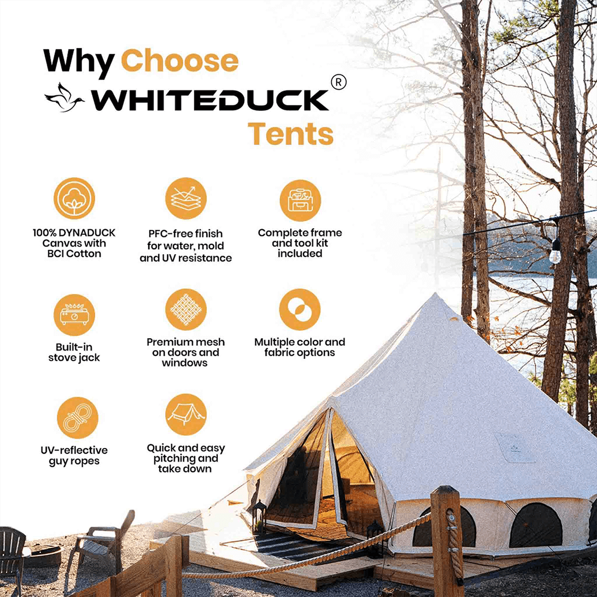 White Duck Outdoors - 13' Avalon Bell Tent - Angler's Pro Tackle & Outdoors