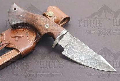 White Hills Knives 10" Handmade Hunting Bushcraft Knife Forged Damascus Steel Survival EDC Walnut Handle WH 3416 - Angler's Pro Tackle & Outdoors