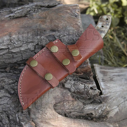 White Hills Knives 10”Custom Hand Made Forged Damascus Steel Tracker Hunting Camping Knife With Ram Horn Handle WH 3845 - Angler's Pro Tackle & Outdoors