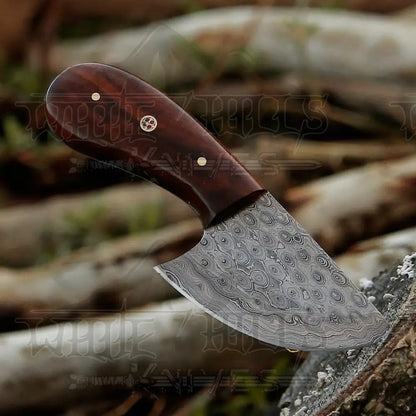 White Hills Knives 7” Handmade Damascus Steel Skinner Knife - Rosewood Handle - Full Tang - Angler's Pro Tackle & Outdoors