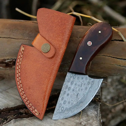 White Hills Knives 7” Handmade Damascus Steel Skinner Knife - Rosewood Handle - Full Tang - Angler's Pro Tackle & Outdoors