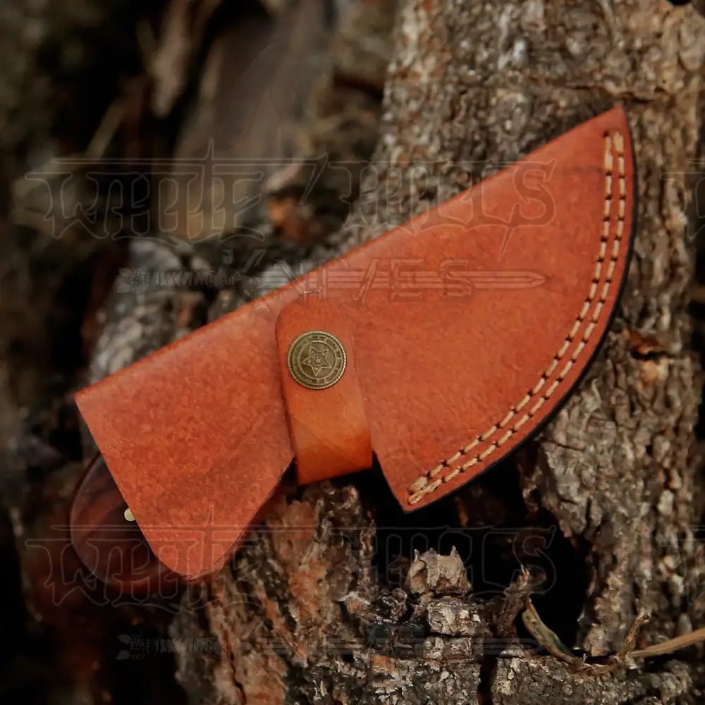 White Hills Knives 7” Handmade Damascus Steel Skinner Knife - Rosewood Handle - Full Tang - Angler's Pro Tackle & Outdoors