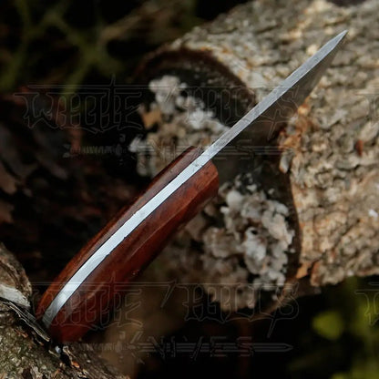 White Hills Knives 7” Handmade Damascus Steel Skinner Knife - Rosewood Handle - Full Tang - Angler's Pro Tackle & Outdoors