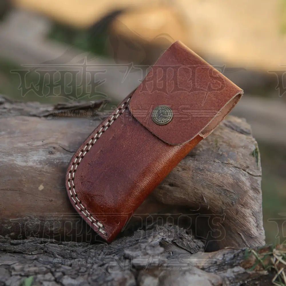 White Hills Knives 9" Handmade Engraved Bolster Pocket Knife - Pocket Folding Knife - Dark Wood Handle WH 5035 - Angler's Pro Tackle & Outdoors