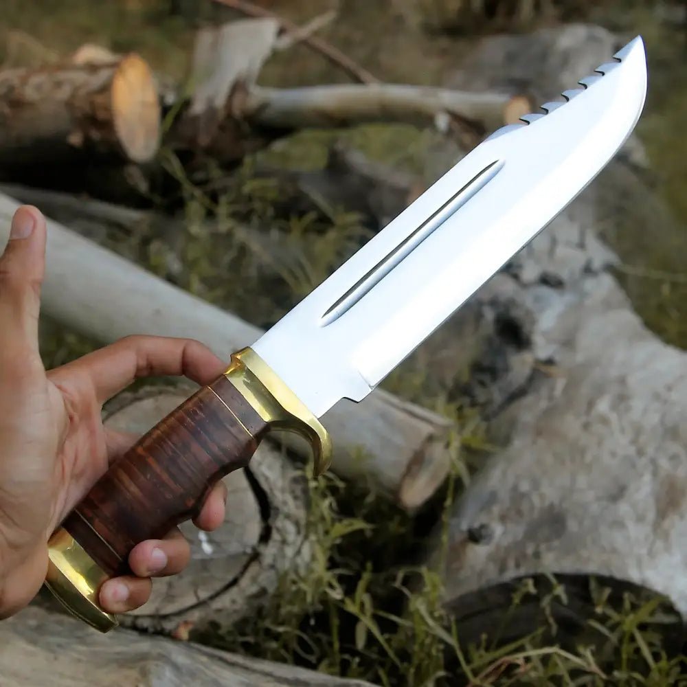White Hills Knives Bowie Knife - Handmade D2 Bowie Knife Steel Hunting Fix Blade - Pakka Wood Handle - Angler's Pro Tackle & Outdoors