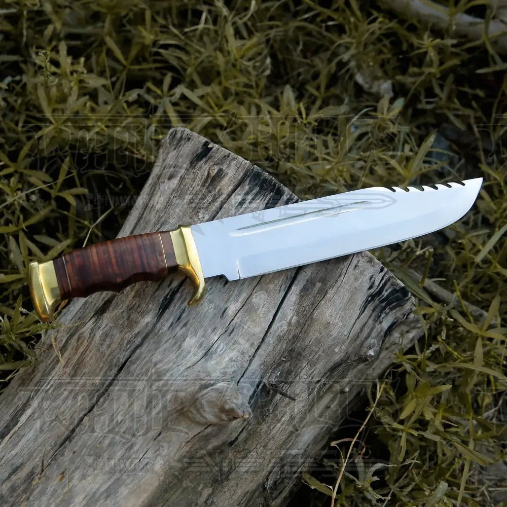 White Hills Knives Bowie Knife - Handmade D2 Bowie Knife Steel Hunting Fix Blade - Pakka Wood Handle - Angler's Pro Tackle & Outdoors