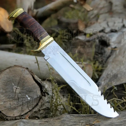 White Hills Knives Bowie Knife - Handmade D2 Bowie Knife Steel Hunting Fix Blade - Pakka Wood Handle - Angler's Pro Tackle & Outdoors