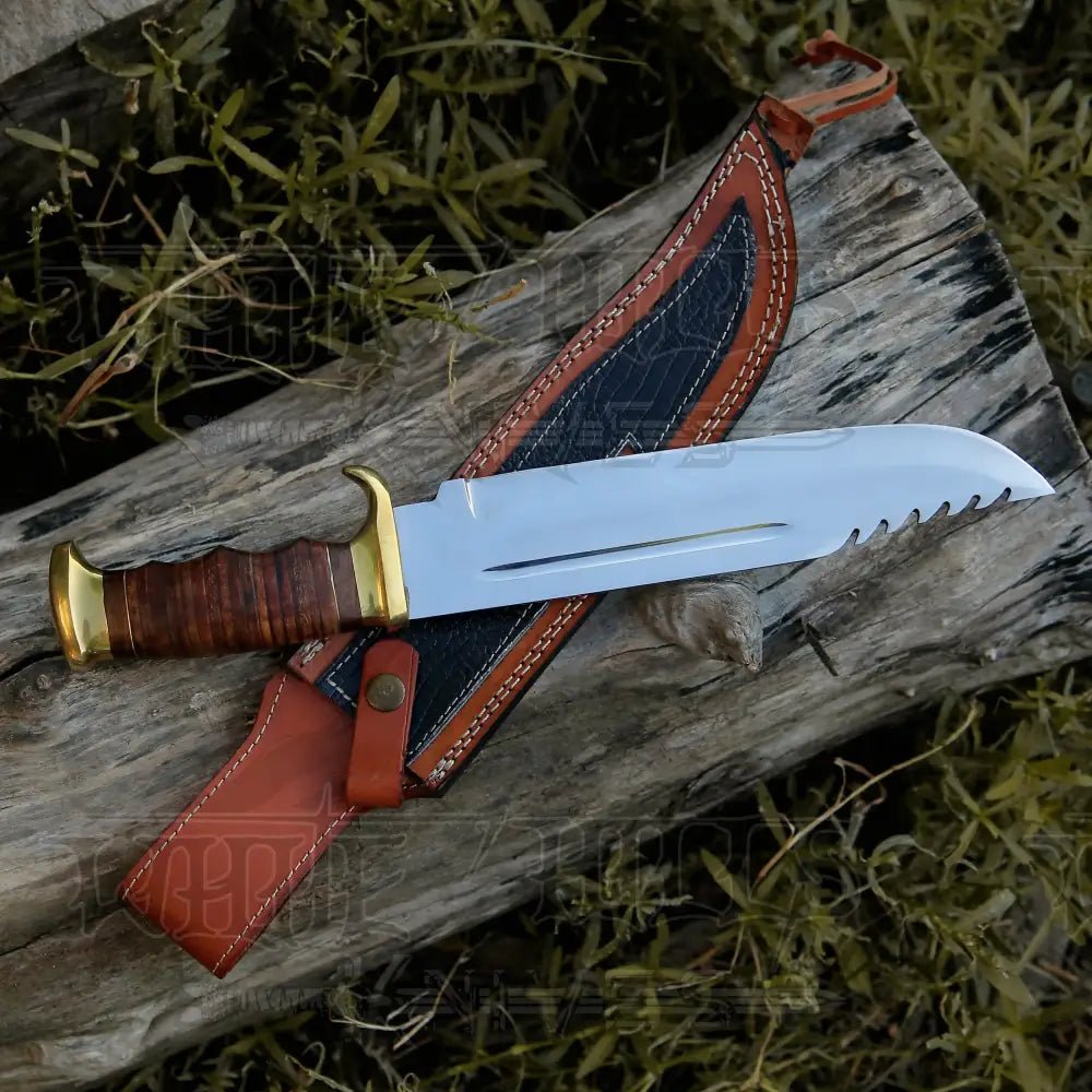White Hills Knives Bowie Knife - Handmade D2 Bowie Knife Steel Hunting Fix Blade - Pakka Wood Handle - Angler's Pro Tackle & Outdoors