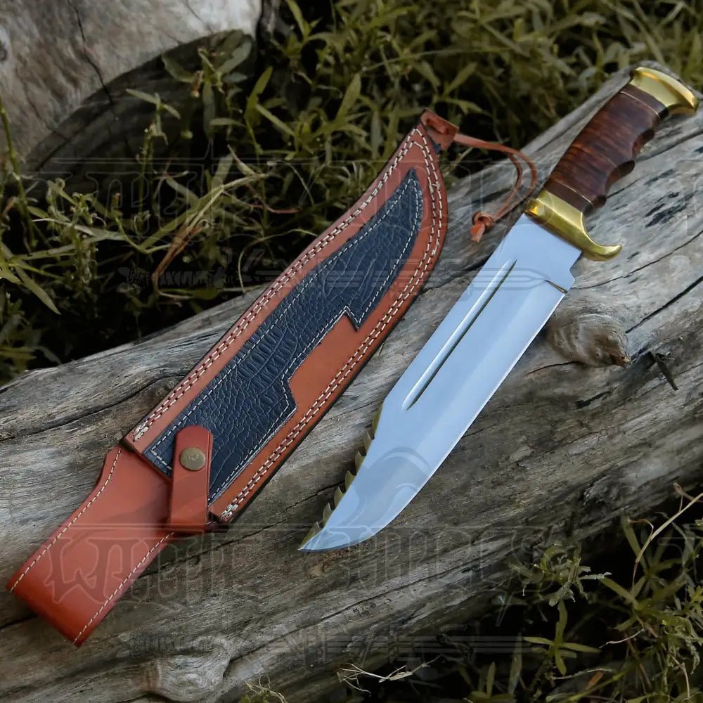 White Hills Knives Bowie Knife - Handmade D2 Bowie Knife Steel Hunting Fix Blade - Pakka Wood Handle - Angler's Pro Tackle & Outdoors