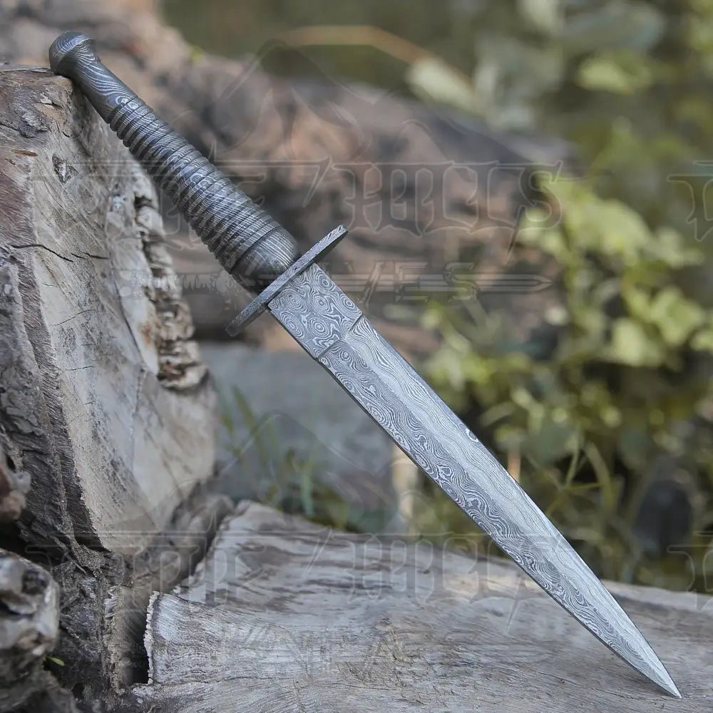 White Hills Knives CUSTOM HANDMADE DAMASCUS STEEL DAGGER KNIFE 11" FULL TANG - Angler's Pro Tackle & Outdoors