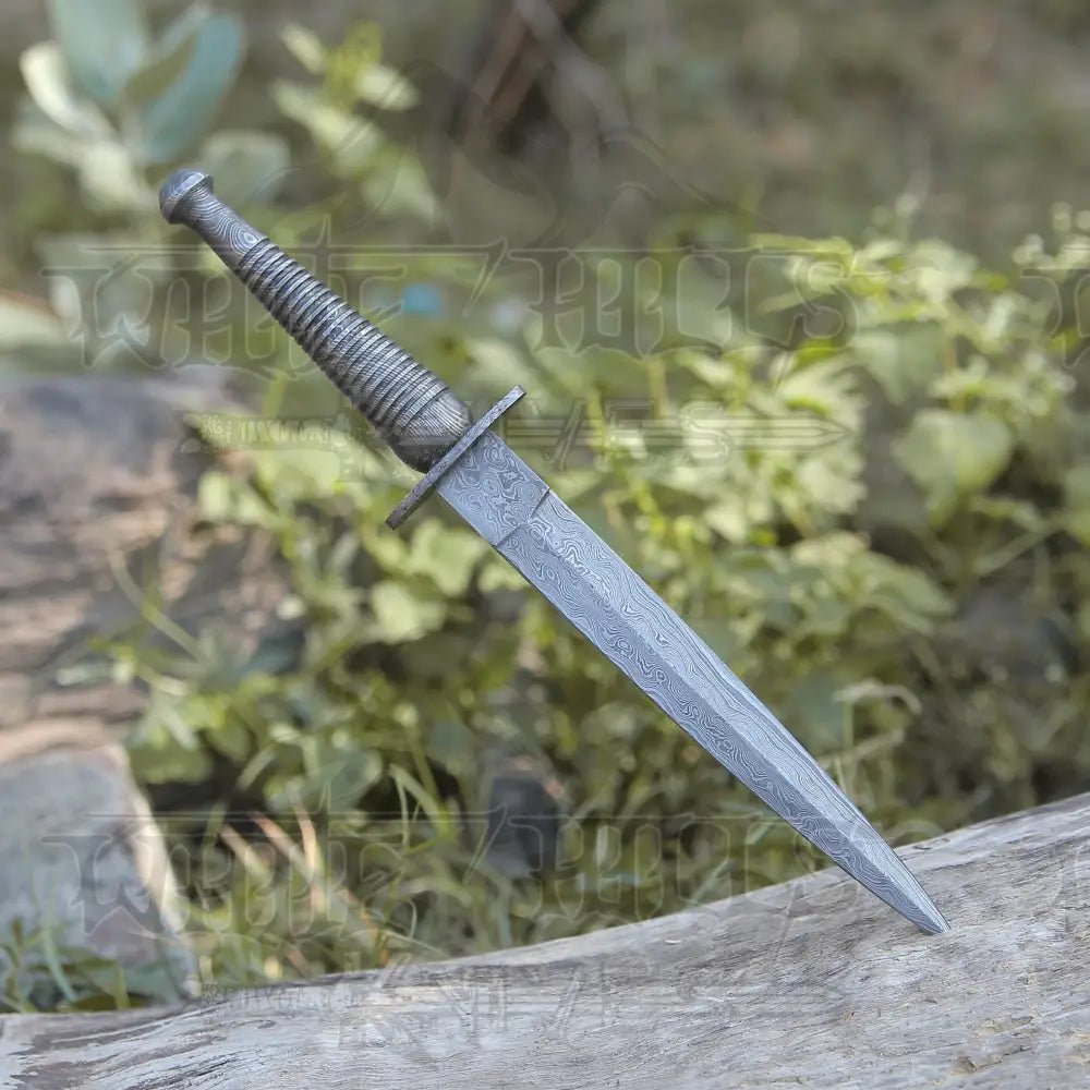 White Hills Knives CUSTOM HANDMADE DAMASCUS STEEL DAGGER KNIFE 11" FULL TANG - Angler's Pro Tackle & Outdoors