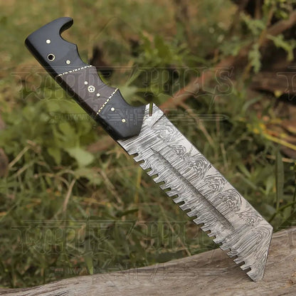 White Hills Knives Custom HANDMADE FORGED DAMASCUS Steel Hunting Tracker Fix Blade Knife Full Tang WH 4393 - Angler's Pro Tackle & Outdoors