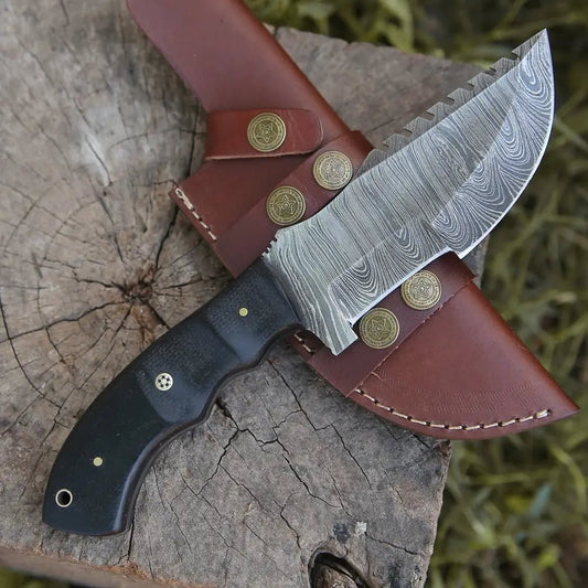 White Hills Knives Custom Handmade Forged Damascus Steel Tracker Hunting Bushcraft Knife Survival EDC 10” With Micarta Handle WH 9010 - Angler's Pro Tackle & Outdoors
