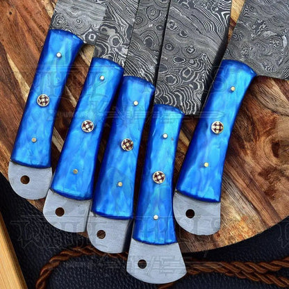 White Hills Knives Hand Forged Damascus Steel Chef Knife Set With Resin Handle WH 3447 - Angler's Pro Tackle & Outdoors
