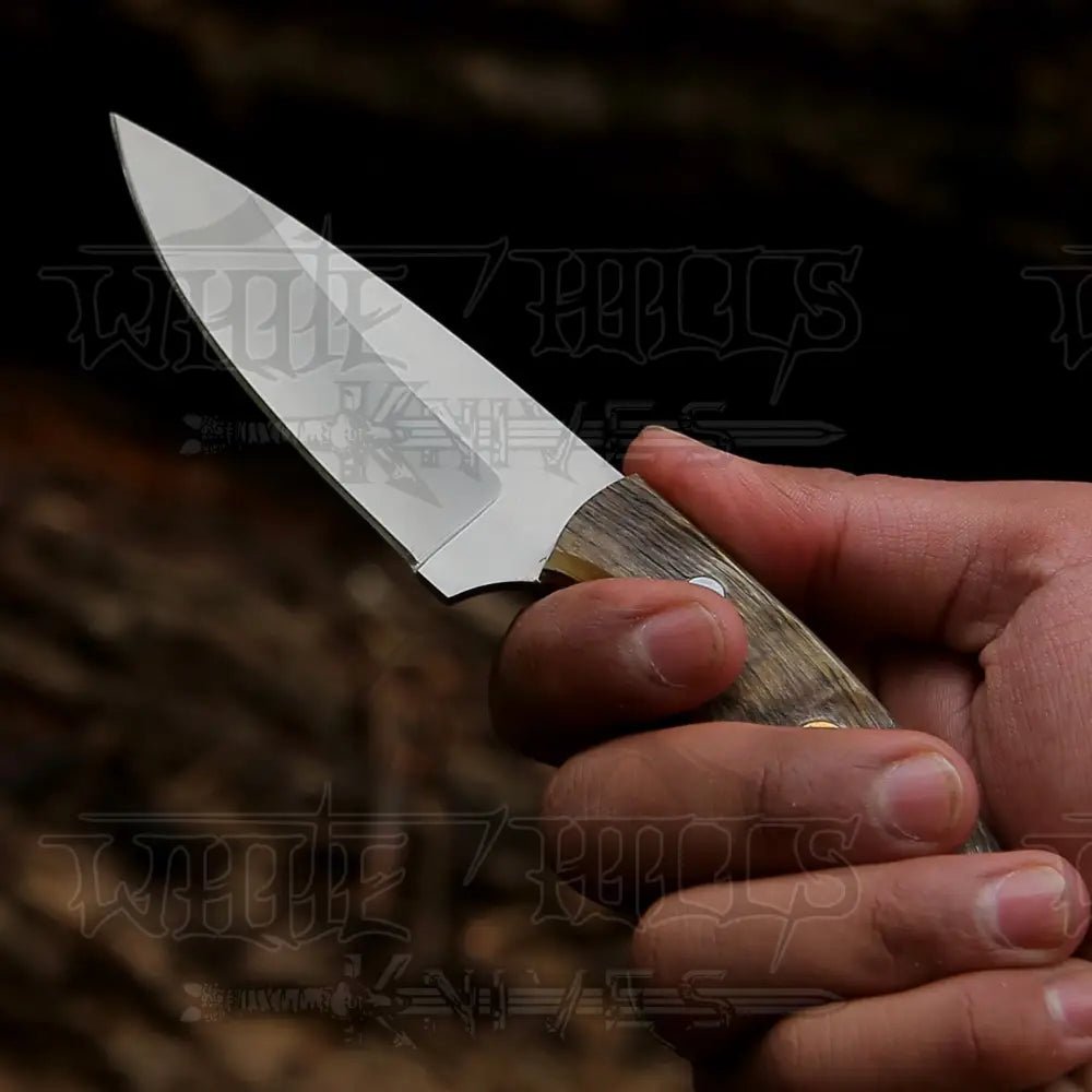 White Hills Knives Hand Forged Full Tang Skinner Knife - Ram Horn Handle - D2 Steel - 7 inches - SK - 015 - Angler's Pro Tackle & Outdoors