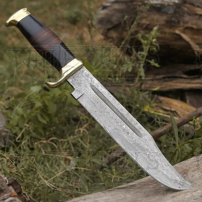 White Hills Knives HANDMADE FORGED DAMASCUS Steel Bowie Hunting Knife EDC - 15” Survival WH 4408 - Angler's Pro Tackle & Outdoors