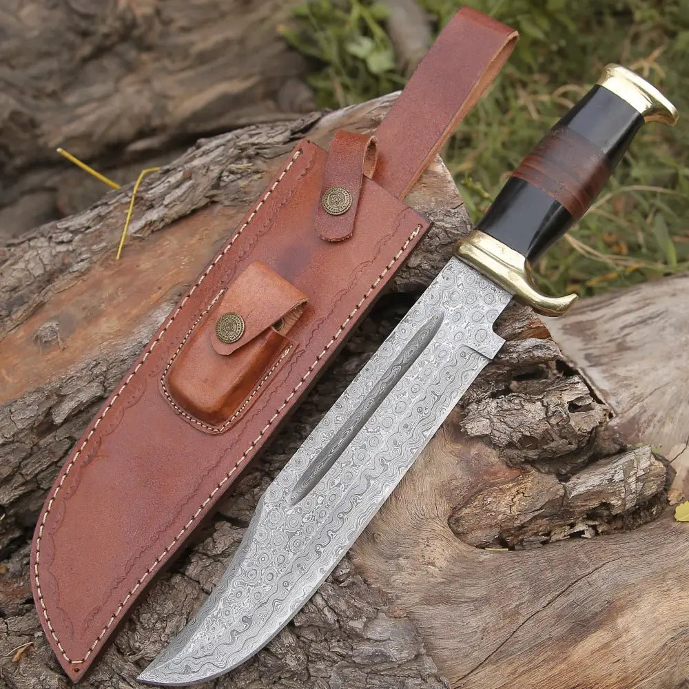White Hills Knives HANDMADE FORGED DAMASCUS Steel Bowie Hunting Knife EDC - 15” Survival WH 4408 - Angler's Pro Tackle & Outdoors