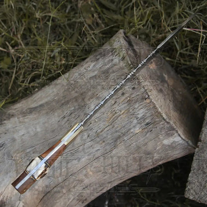 White Hills Knives Handmade Forged Damascus Steel Hunting Bushcraft Kukri Knife Survival EDC 12” With Olive Wood & Stag Handle WH 3900 - Angler's Pro Tackle & Outdoors