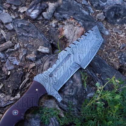 White Hills Knives Handmade Forged Damascus Steel Tracker Knife - Hunting Camping Knife With Resin Handle - Angler's Pro Tackle & Outdoors