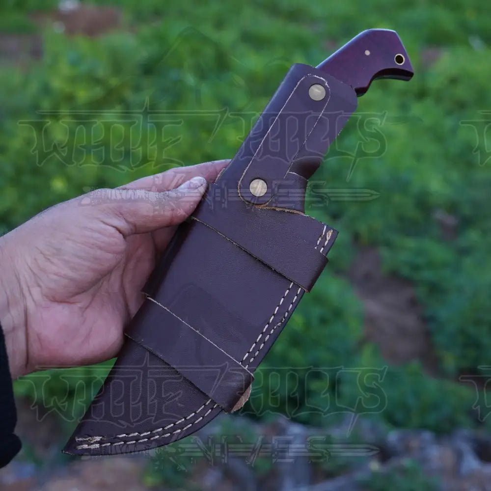 White Hills Knives Handmade Forged Damascus Steel Tracker Knife - Hunting Camping Knife With Resin Handle - Angler's Pro Tackle & Outdoors