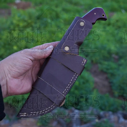 White Hills Knives Handmade Forged Damascus Steel Tracker Knife - Hunting Camping Knife With Resin Handle - Angler's Pro Tackle & Outdoors