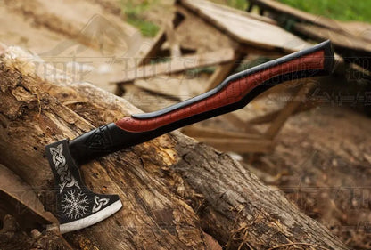 White Hills Knives Handmade High Carbon Steel Tomahawk Axe Integral Viking Collectible Olive Wood W/ leather Wrap - Angler's Pro Tackle & Outdoors