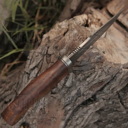 White Hills Knives Handmade Hunting Bushcraft Knife Forged Damascus Steel Survival EDC 10” With Wallnut Wood Handle - Angler's Pro Tackle & Outdoors