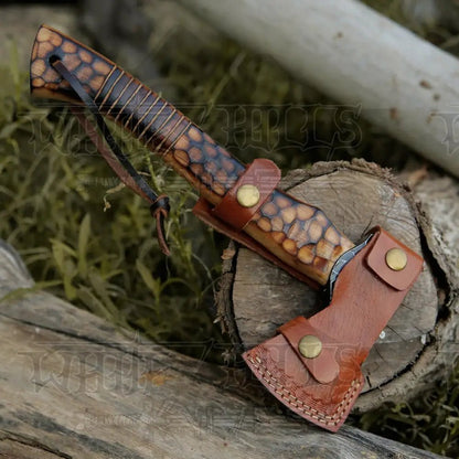 White Hills Knives Small Forged Carbon Steel Axe with Burn Ash Wood Shaft - Viking Axe X - 101 - Angler's Pro Tackle & Outdoors