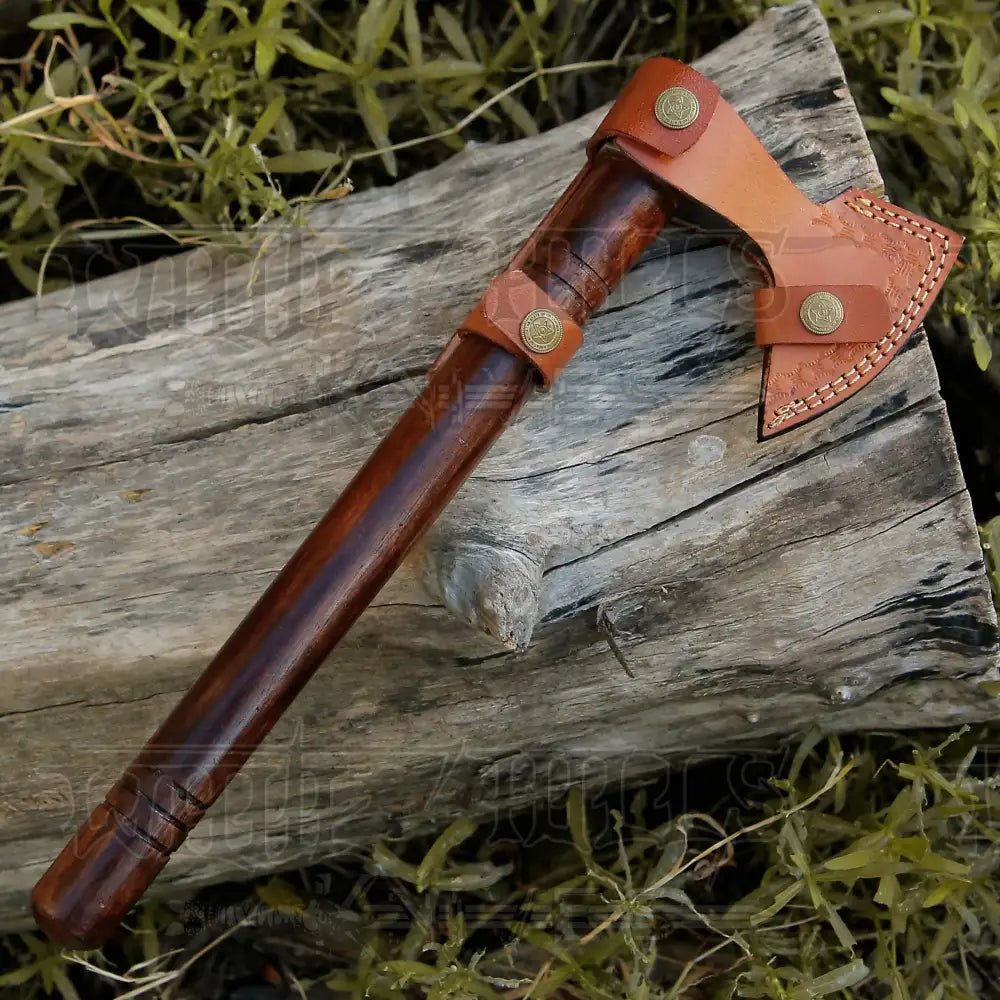 White Hills Knives Small Forged Carbon Steel Axe with Rose Wood Shaft - Viking Axe X - 103 - Angler's Pro Tackle & Outdoors