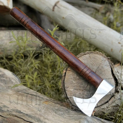White Hills Knives Small Forged Carbon Steel Axe with Rose Wood Shaft - Viking Axe X - 103 - Angler's Pro Tackle & Outdoors