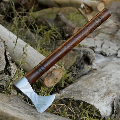 White Hills Knives Small Forged Carbon Steel Axe with Rose Wood Shaft - Viking Axe X - 103 - Angler's Pro Tackle & Outdoors