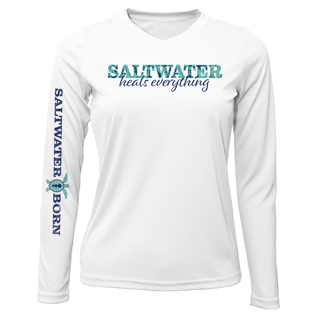 Saltwater Born Key West, FL "Saltwater Heals Everything" Long Sleeve UPF 50+ Dry-Fit Shirt