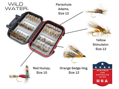 Wild Water Attractor/Trout Stimulator Fly Assortment, 42 Flies with Small Fly Box - Angler's Pro Tackle & Outdoors