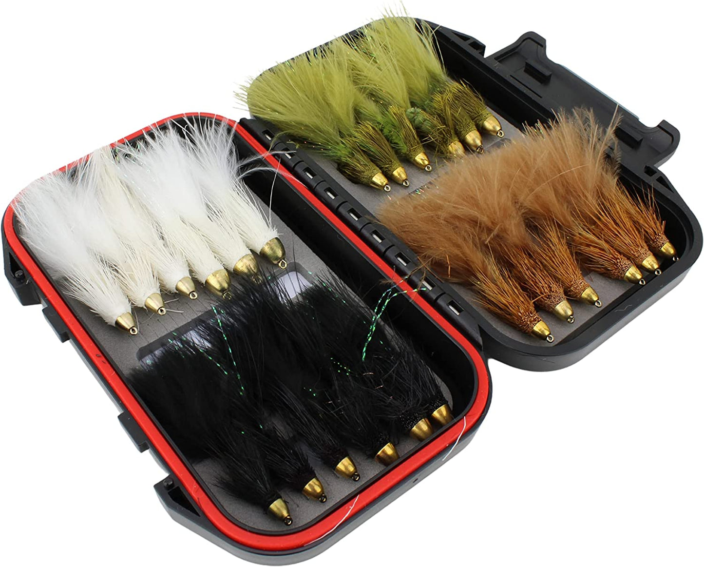 Wild Water Cone Head Wooly Bugger Fly Assortment, 24 Flies with Small Fly Box - Angler's Pro Tackle & Outdoors