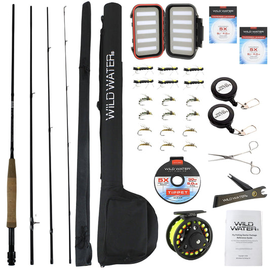 Wild Water Deluxe Fly Fishing Kit, 9 ft 3/4 wt Rod - Angler's Pro Tackle & Outdoors