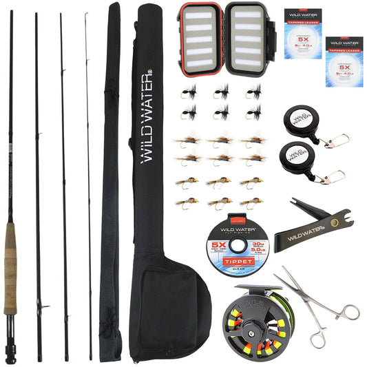 Wild Water Deluxe Fly Fishing Kit, 9 ft 5/6 wt Rod - Angler's Pro Tackle & Outdoors