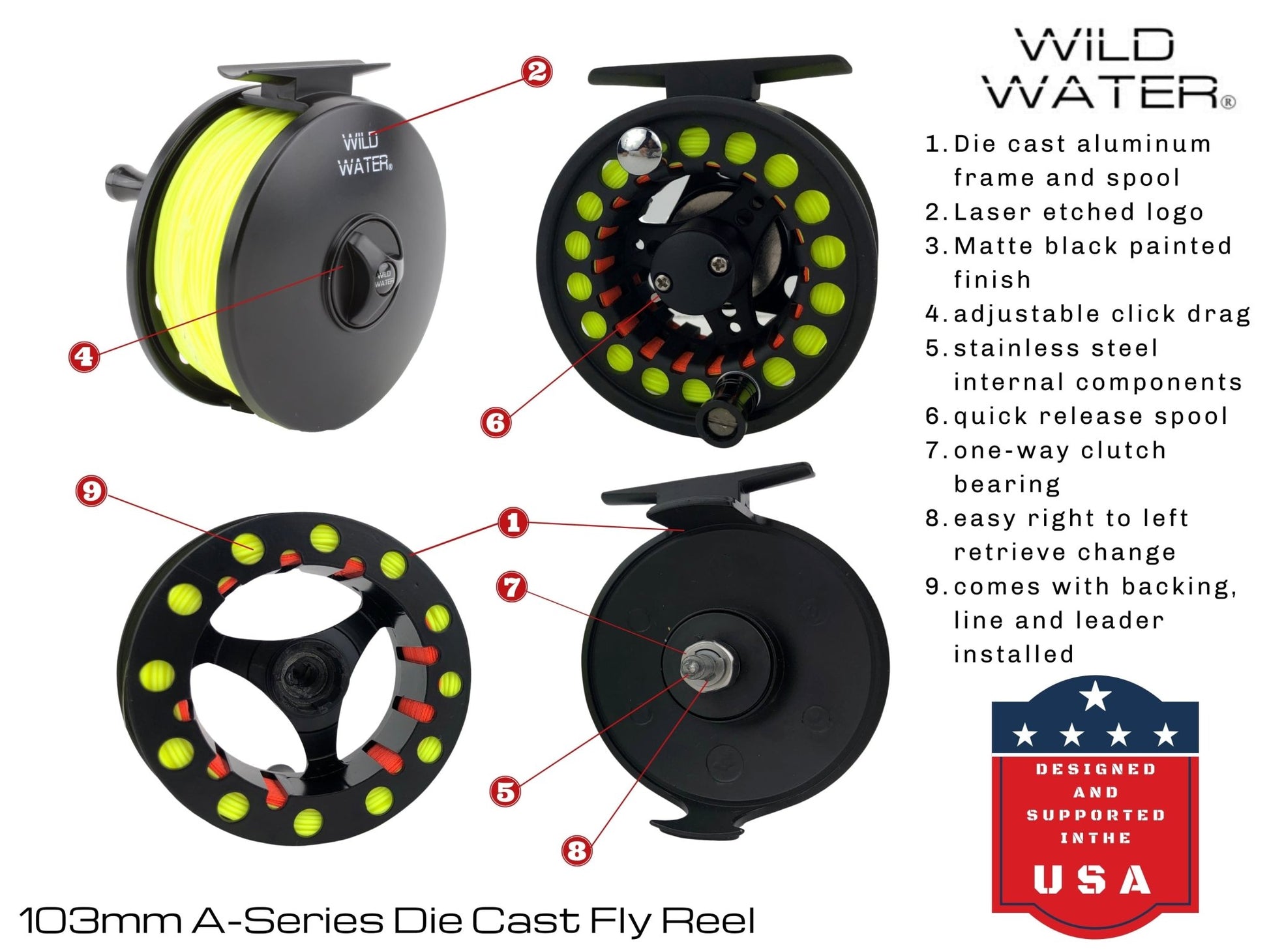 Wild Water Die Cast 9 Weight or 10 Weight Fly Reel - Angler's Pro Tackle & Outdoors