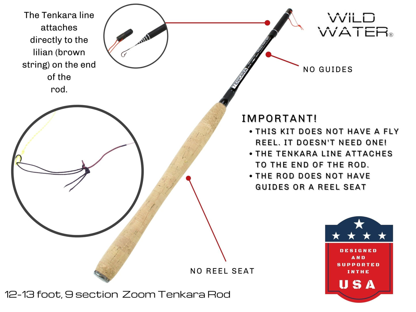 Wild Water Fly Fishing 12' - 13' Zoom Tenkara Rod - Angler's Pro Tackle & Outdoors